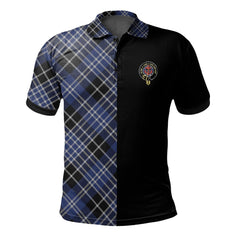 Clan Clark Tartan Polo Shirt Half of Me - Cross Style RX78 Clark Tartan Tartan Polo