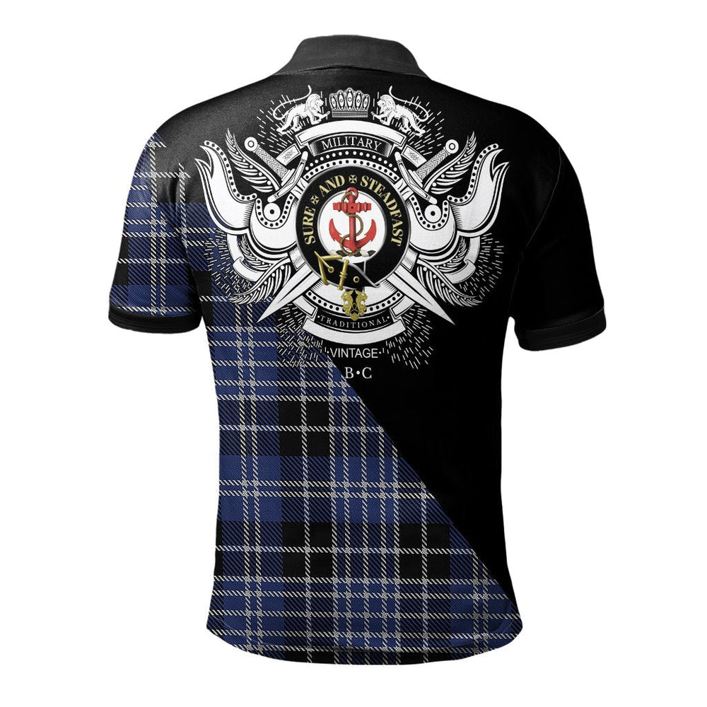 Clan Clark Clan - Military Polo Shirt DP61 Clark Tartan Tartan Polo