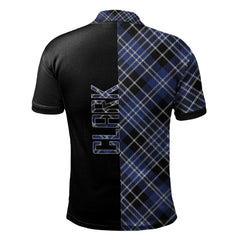 Clan Clark Tartan Polo Shirt Half of Me - Cross Style RX78 Clark Tartan Tartan Polo