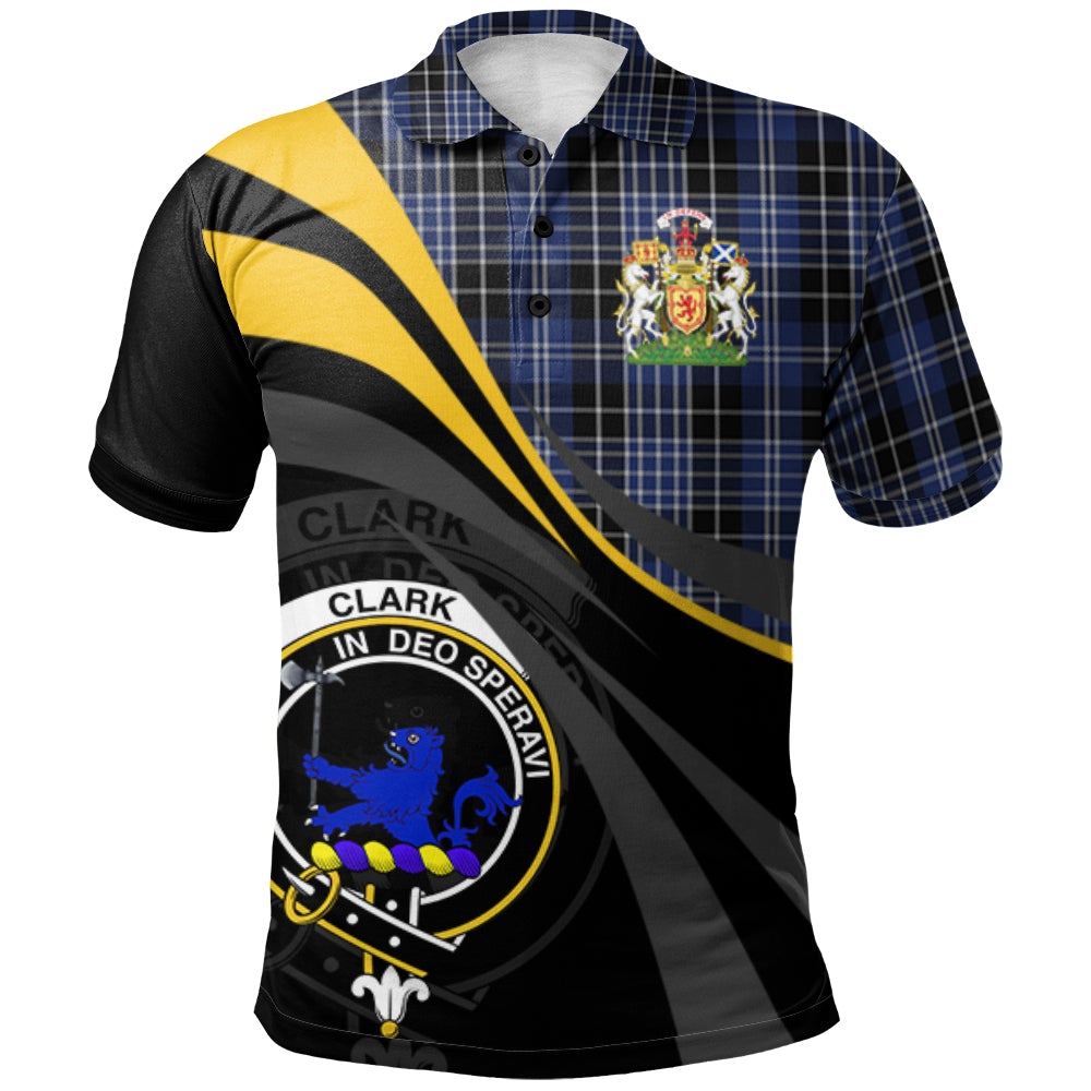 Clan Clark (Lion) 02 Tartan Polo Shirt - Royal Coat Of Arms Style FA98 Clark (Lion) 02 Tartan Tartan Polo