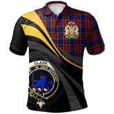 Clan Clark (Lion) Red Tartan Polo Shirt - Royal Coat Of Arms Style CC98 Clark (Lion) Red Tartan Tartan Polo
