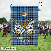 Personalized Custom Name Clan Clark Ancient Tartan Garden Flag with Clan Crest and the Golden Sword of Courageous Legacy JZ41 - Clark Ancient Tartan Design, Scottish Heritage Gift