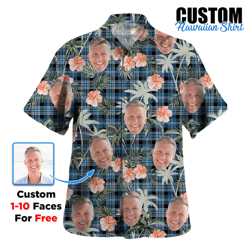 Clan Clark Ancient Tartan Custom Face Hawaiian Shirt – Unisex Gift for Family Members, Summer Party YS12 Clark Ancient Tartan Tartan Hawaii Shirt