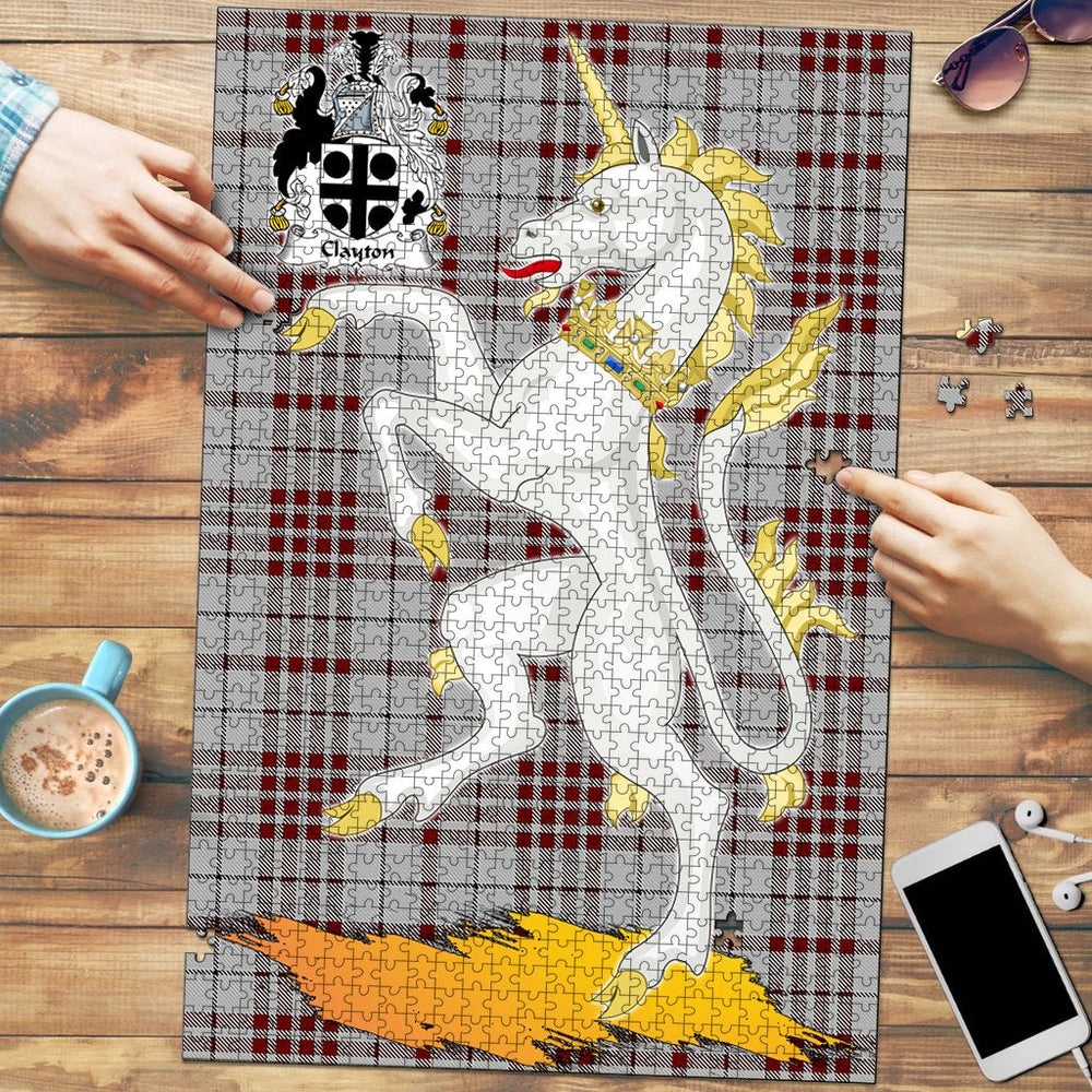 Clan Clayton Tartan Crest Unicorn Scotland Jigsaw Puzzles Gift For Family EI59 Clan Borthwick Tartan Today