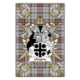 Clan Clayton Tartan Crest Black Garden Flag - Gold Thistle GC81 Clan Hall Tartan Today