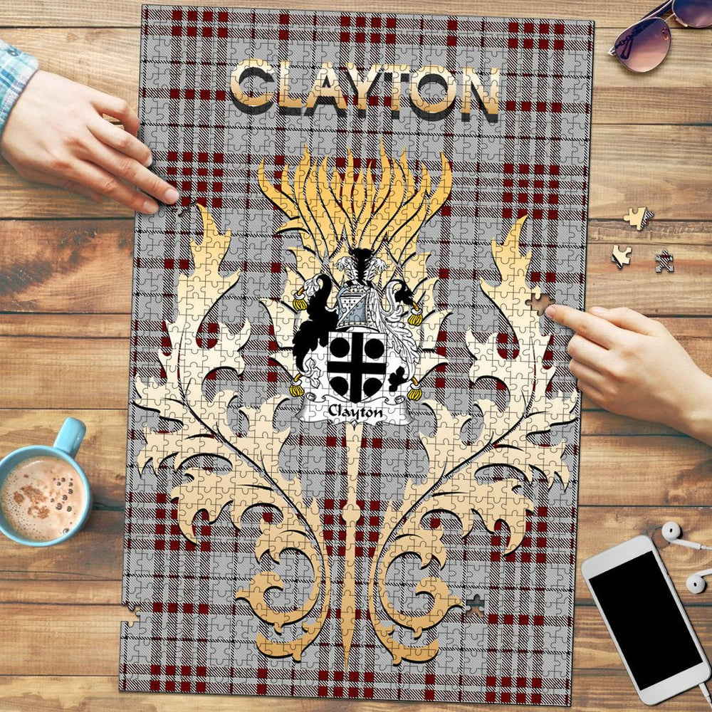 Clan Clayton Tartan Crest Thistle Jigsaw Puzzles Gift For Family KO58 Clan Borthwick Tartan Today
