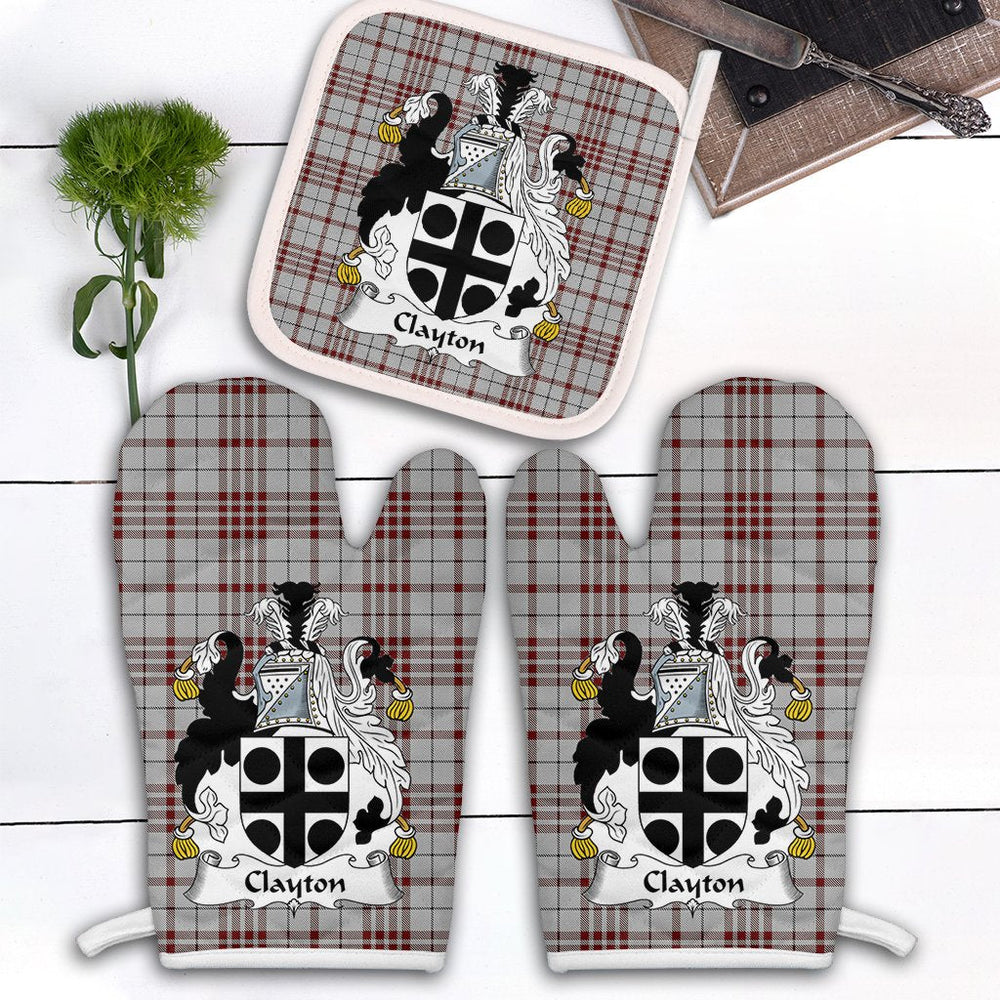 Clan Clayton Tartan Crest Oven Mitt And Pot Holder (2 Oven Mitts + 1 Pot Holder) ZJ15 Clan Borthwick Tartan Today
