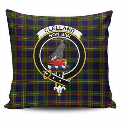 Clan Clelland Modern Tartan Crest Pillow Cover