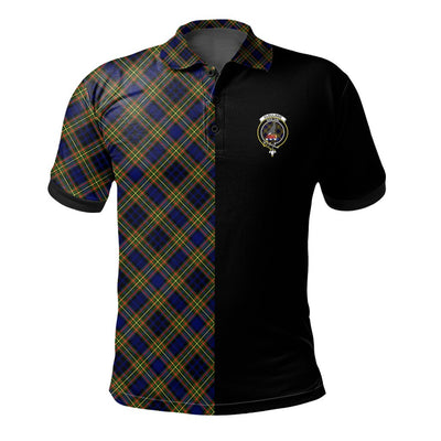 Clan Clelland Modern Tartan Polo Shirt Half of Me - Cross Style