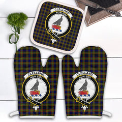 Clan Clelland Modern Tartan Crest Oven Mitt And Pot Holder (2 Oven Mitts + 1 Pot Holder) HA65 Clan Clelland Tartan Today