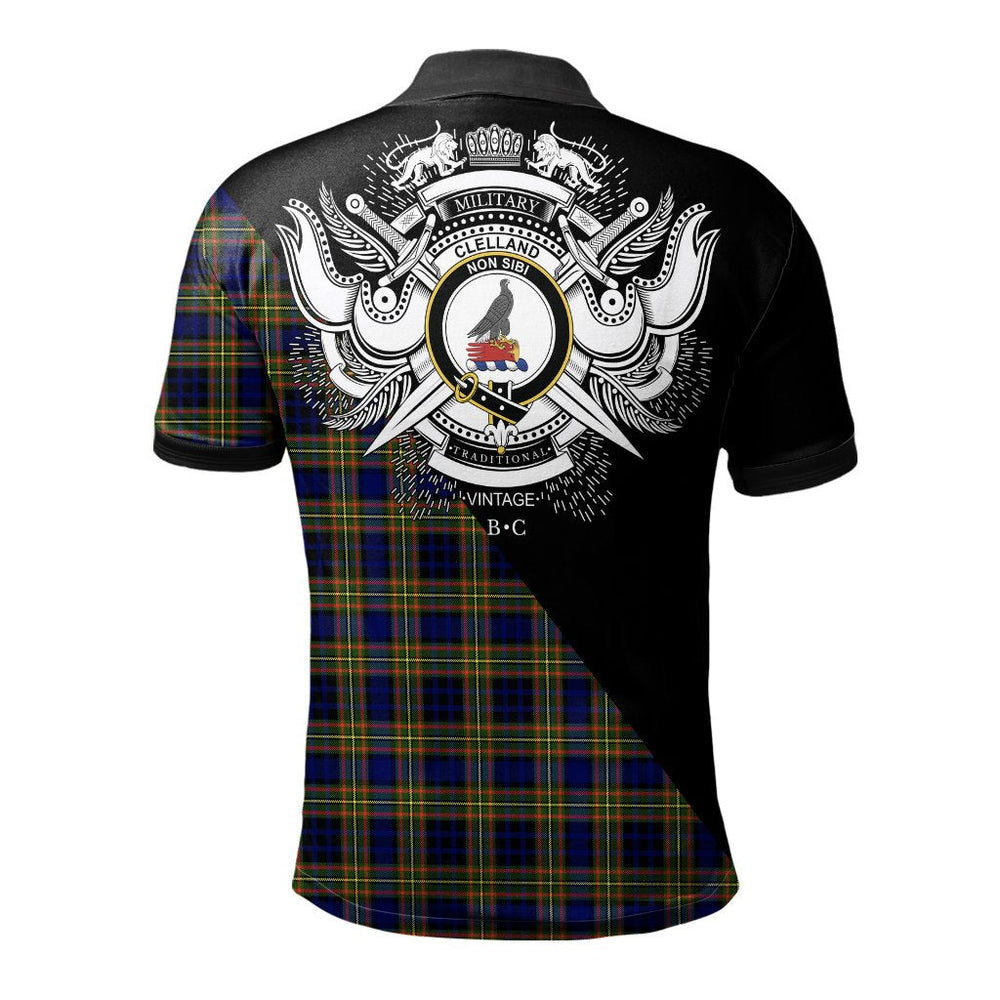 Clan Clelland Modern Clan - Military Polo Shirt NN93 Clelland Modern Tartan Tartan Polo