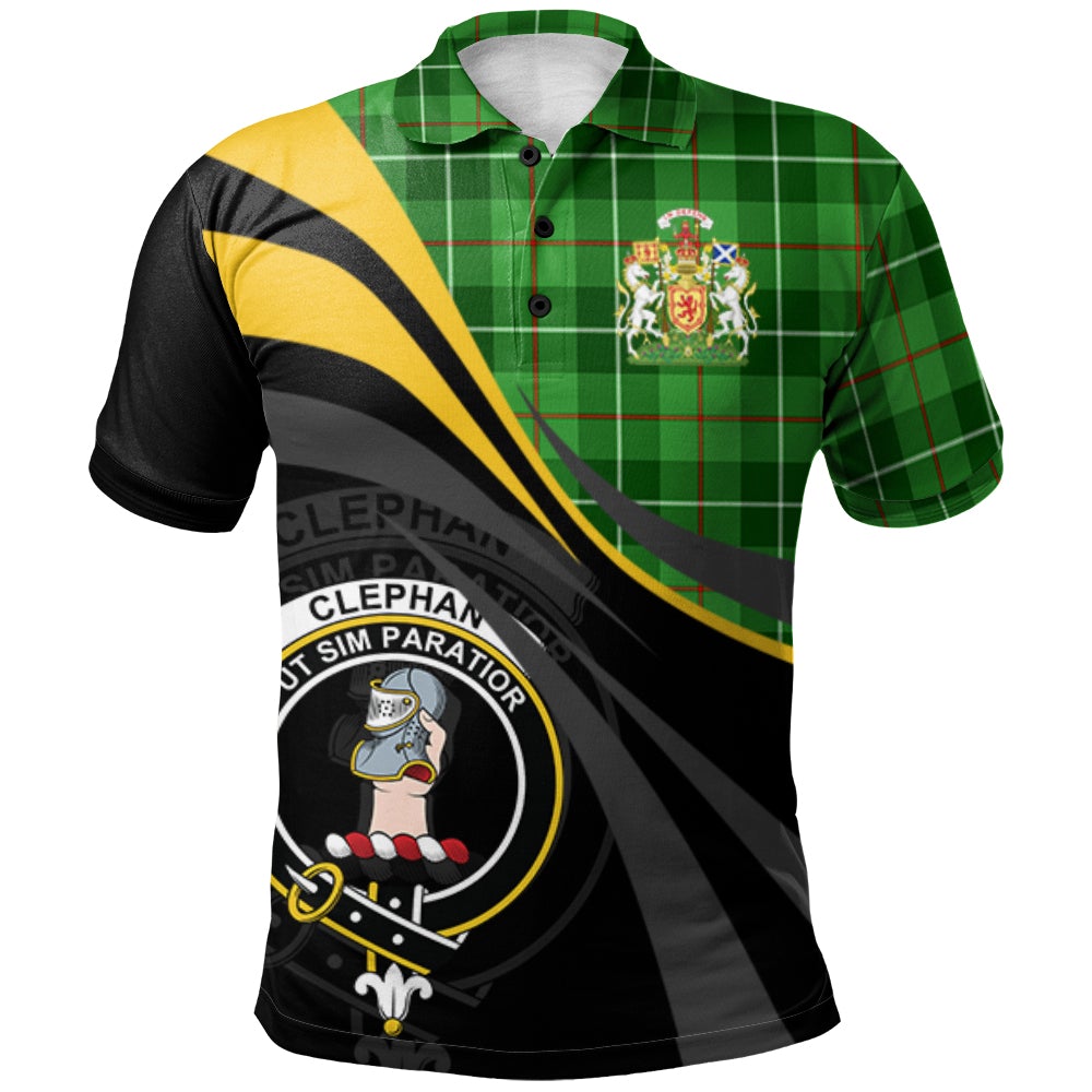 Clan Clephan Tartan Polo Shirt - Royal Coat Of Arms Style KN39 Clephan Tartan Tartan Polo