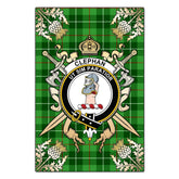 Clan Clephane Tartan Crest Black Garden Flag - Gold Thistle SP58 Clan Clephan Tartan Today