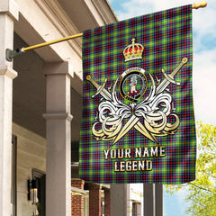 Custom Name Clan Clephane Tartan Garden Flag with Clan Crest and the Golden Sword of Courageous Legacy MC29