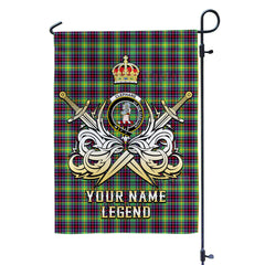 Custom Name Clan Clephane Tartan Garden Flag with Clan Crest and the Golden Sword of Courageous Legacy MC29