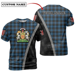 Clergy Blue Tartan Shirt with Scotland Coat of Arms & Custom Name HW84