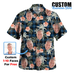Clan Clergy Blue Tartan Custom Face Hawaiian Shirt – Unisex Gift for Family Members, Summer Party QX84 Clergy Blue Tartan Tartan Hawaii Shirt