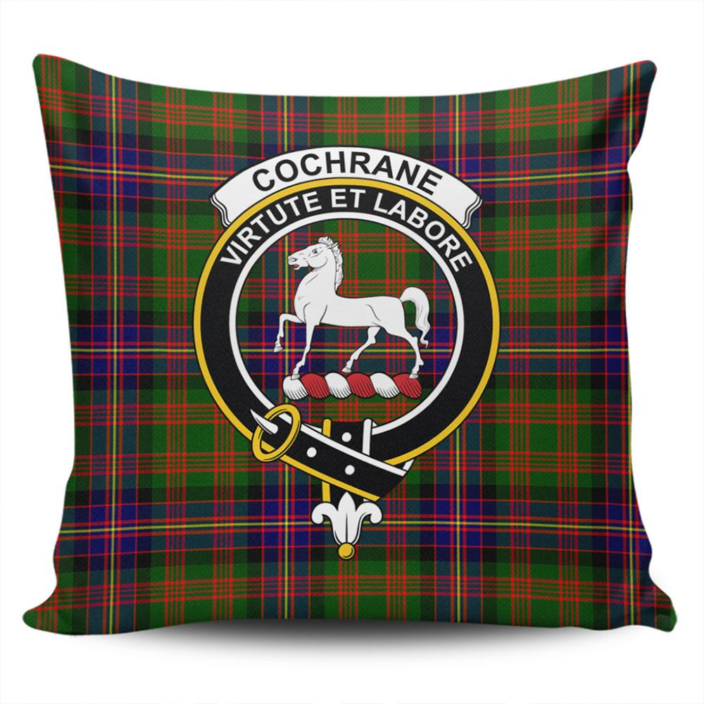 Clan Cochrane Modern Tartan Crest Pillow Cover NU28 Clan Cochrane Tartan Today