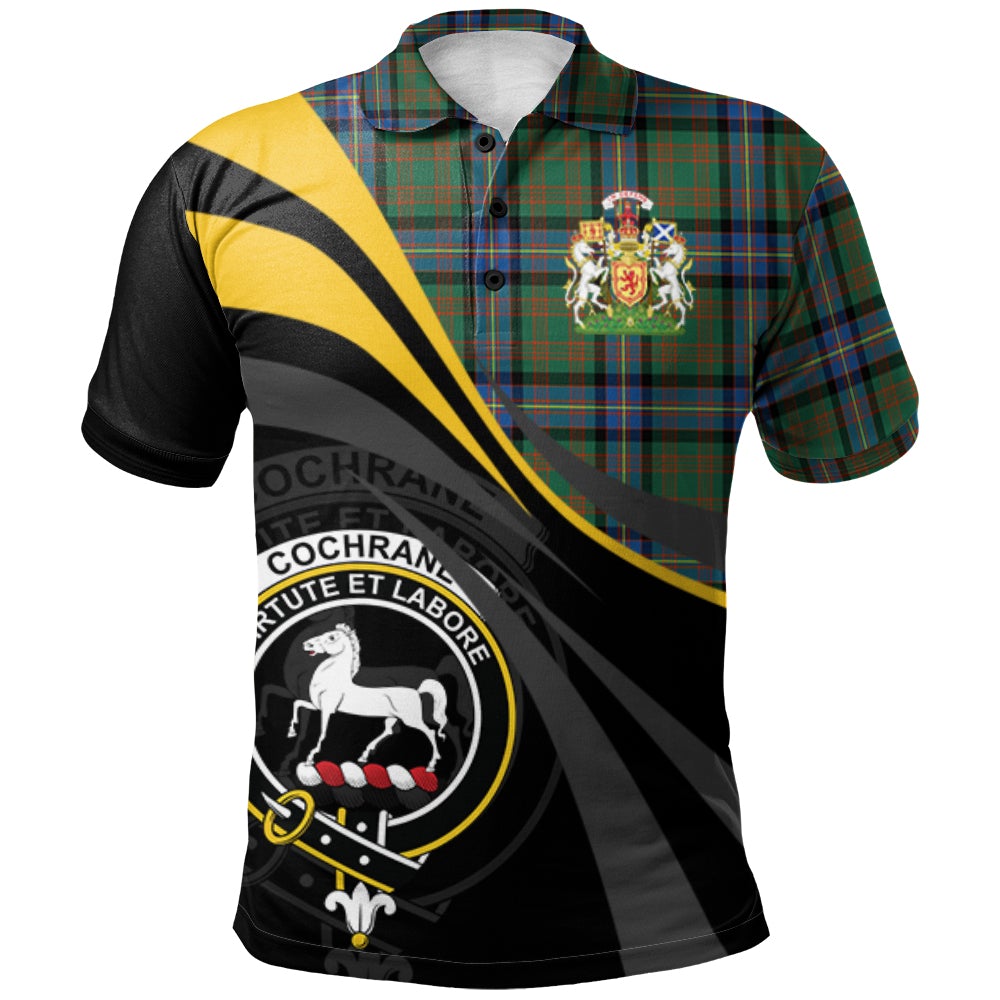 Clan Cochrane Ancient Tartan Polo Shirt - Royal Coat Of Arms Style TM35 Cochrane Ancient Tartan Tartan Polo