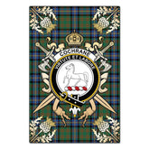 Clan Cochrane Ancient Tartan Crest Black Garden Flag - Gold Thistle KV26 Clan Cochrane Tartan Today