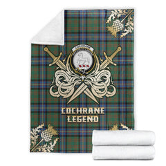 Clan Cochrane Ancient Tartan Gold Courage Symbol Blanket RC81 Clan Cochrane Tartan Today