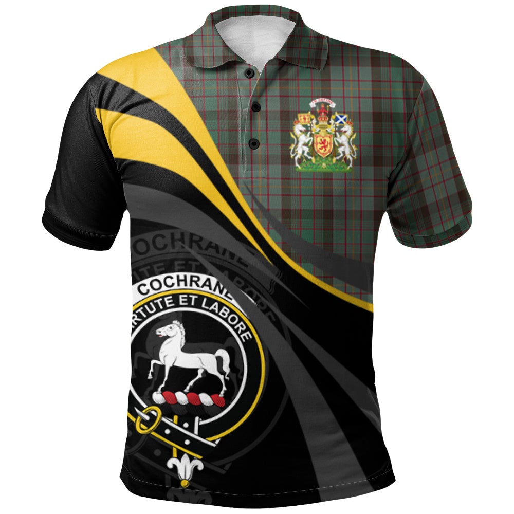 Clan Cochrane Hunting Tartan Polo Shirt - Royal Coat Of Arms Style US40 Cochrane Hunting Tartan Tartan Polo