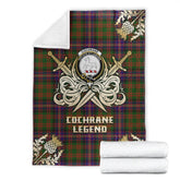 Clan Cochrane Modern Tartan Gold Courage Symbol Blanket UQ48 Clan Cochrane Tartan Today