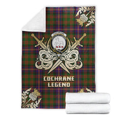 Clan Cochrane Modern Tartan Gold Courage Symbol Blanket UQ48 Clan Cochrane Tartan Today