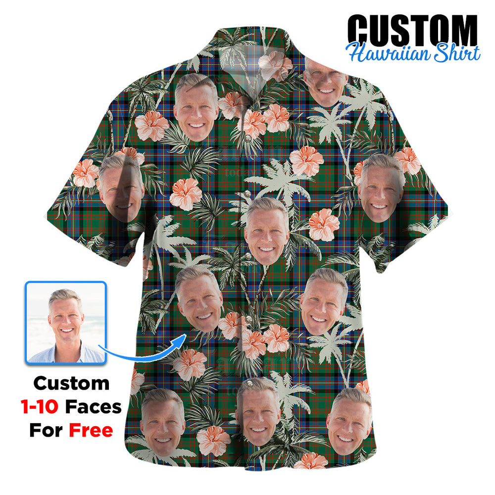 Clan Cochrane Ancient Tartan Custom Face Hawaiian Shirt – Unisex Gift for Family Members, Summer Party VJ87 Cochrane Ancient Tartan Tartan Hawaii Shirt