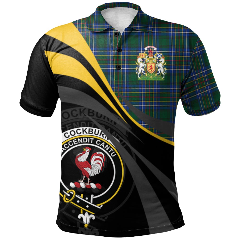 Clan Cockburn Ancient Tartan Polo Shirt - Royal Coat Of Arms Style GQ55 Cockburn Ancient Tartan Tartan Polo