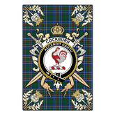Clan Cockburn Ancient Tartan Crest Black Garden Flag - Gold Thistle XB80 Clan Cockburn Tartan Today
