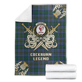 Clan Cockburn Ancient Tartan Gold Courage Symbol Blanket AW35 Clan Cockburn Tartan Today