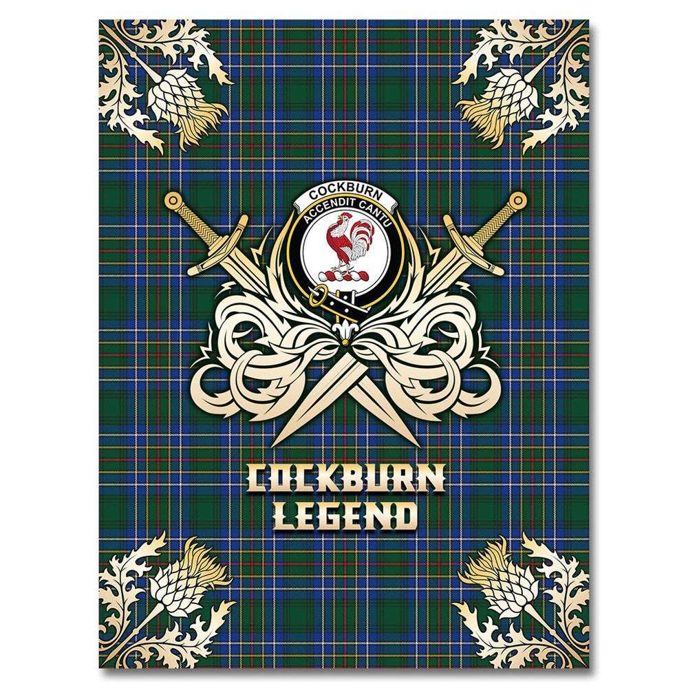 Clan Cockburn Ancient Tartan Gold Courage Symbol Blanket AW35 Clan Cockburn Tartan Today