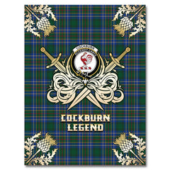 Clan Cockburn Ancient Tartan Gold Courage Symbol Blanket AW35 Clan Cockburn Tartan Today