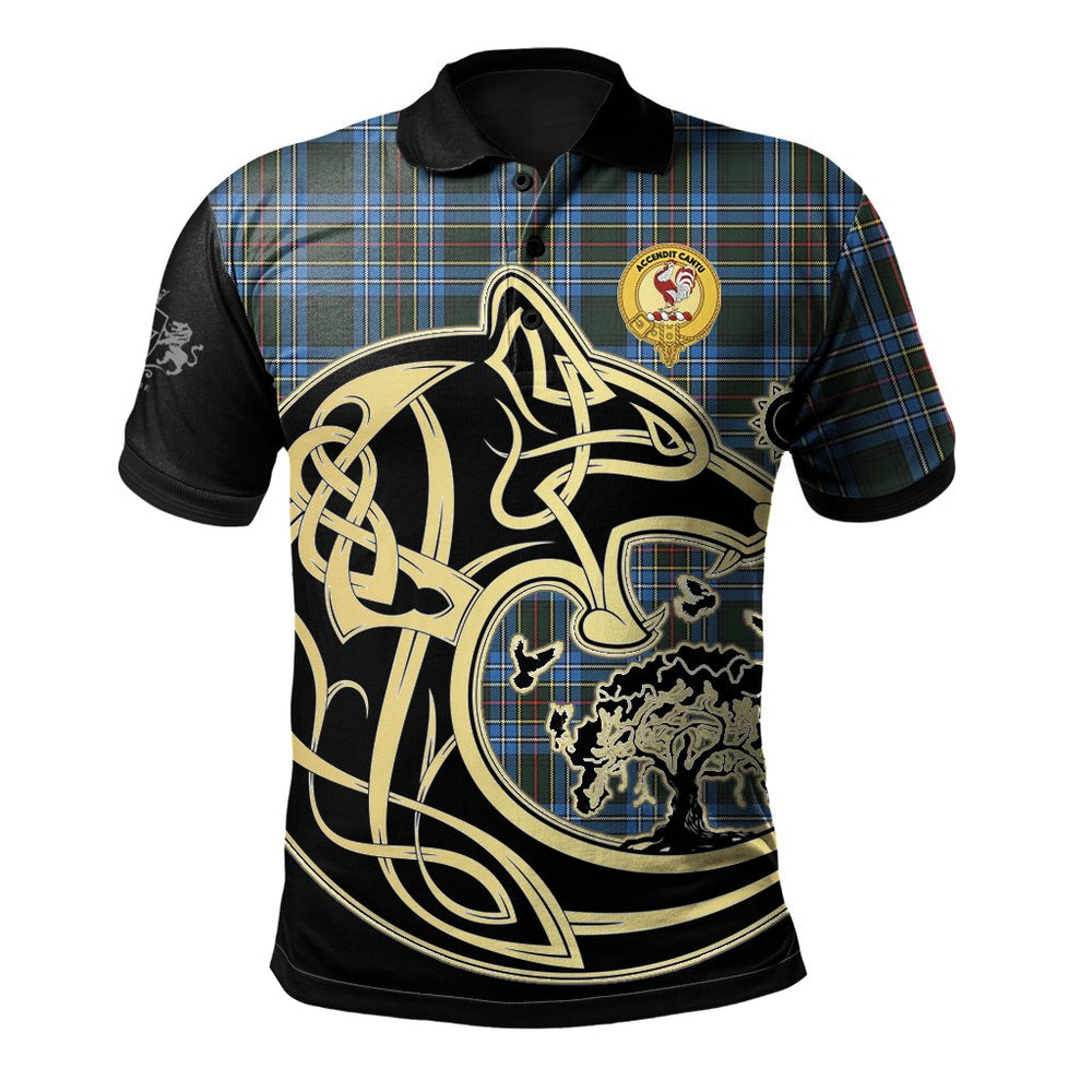 Clan Cockburn Modern Tartan Polo Shirt Viking Wolf FY92 Cockburn Modern Tartan Tartan Polo
