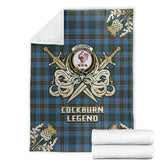 Clan Cockburn Modern Tartan Gold Courage Symbol Blanket EX37 Clan Cockburn Tartan Today