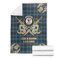 Clan Cockburn Modern Tartan Gold Courage Symbol Blanket EX37 Clan Cockburn Tartan Today