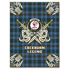 Clan Cockburn Modern Tartan Gold Courage Symbol Blanket EX37 Clan Cockburn Tartan Today
