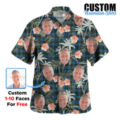 Clan Cockburn Modern Tartan Custom Face Hawaiian Shirt – Unisex Gift for Family Members, Summer Party WU52 Cockburn Modern Tartan Tartan Hawaii Shirt