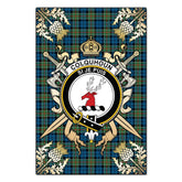 Clan Colquhoun Ancient Tartan Crest Black Garden Flag - Gold Thistle BY63 Clan Colquhoun Tartan Today