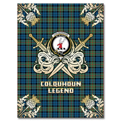 Clan Colquhoun Ancient Tartan Gold Courage Symbol Blanket KD82 Clan Colquhoun Tartan Today