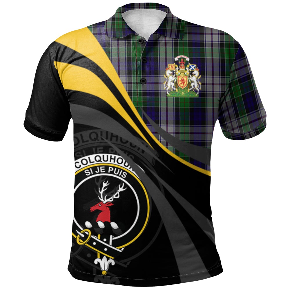 Clan Colquhoun Dress Tartan Polo Shirt - Royal Coat Of Arms Style SC64 Colquhoun Dress Tartan Tartan Polo