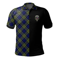Clan Colquhoun Modern Tartan Polo Shirt Half of Me - Cross Style CS76 Colquhoun Modern Tartan Tartan Polo
