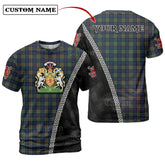 Colquhoun Modern Tartan Shirt with Scotland Coat of Arms & Custom Name NH57