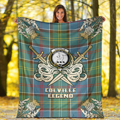Clan Colville Tartan Gold Courage Symbol Blanket RN12 Clan Colville Tartan Today