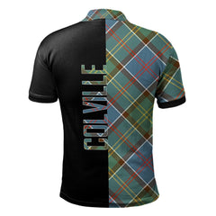Clan Colville Tartan Polo Shirt Half of Me - Cross Style WJ65 Colville Tartan Tartan Polo