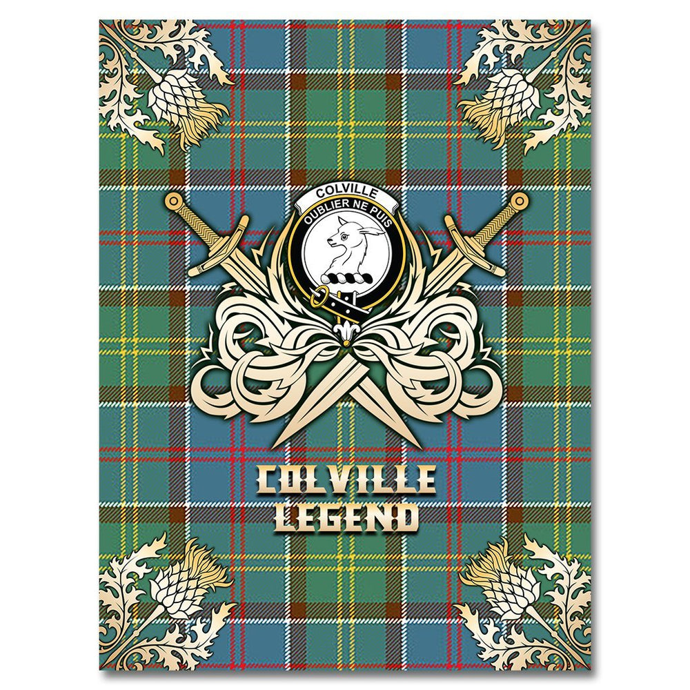 Clan Colville Tartan Gold Courage Symbol Blanket RN12 Clan Colville Tartan Today
