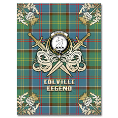 Clan Colville Tartan Gold Courage Symbol Blanket RN12 Clan Colville Tartan Today