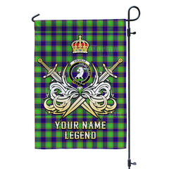 Custom Name Clan Colville Tartan Garden Flag with Clan Crest and the Golden Sword of Courageous Legacy BG68