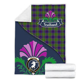 Clan Colville Tartan Crest Premium Blanket Thistle Style GT33 Clan Colville Tartan Today